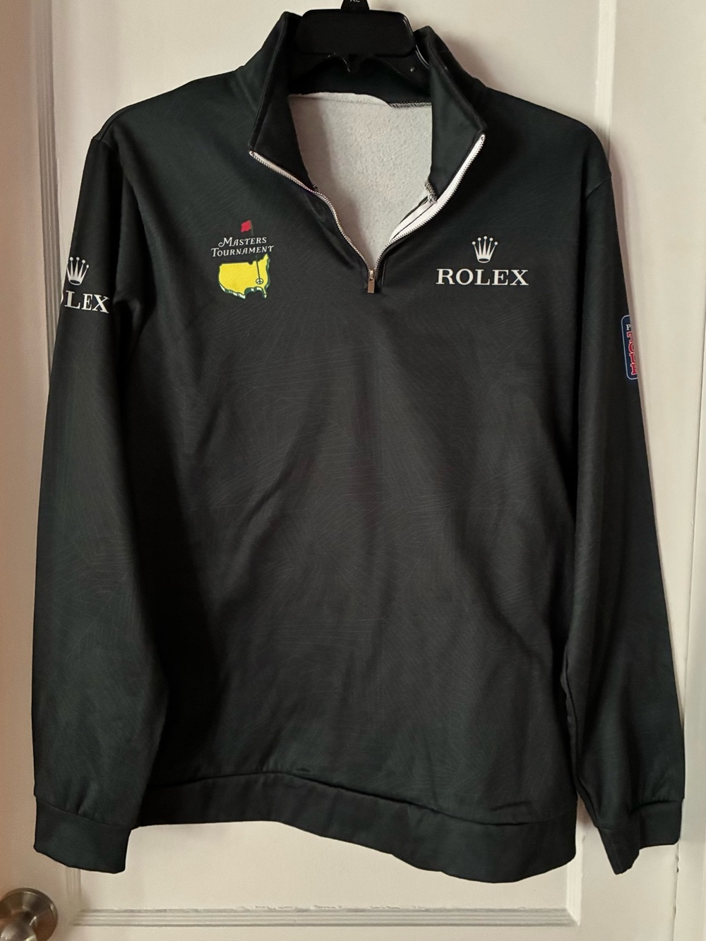 Masters Tournament Rolex Black Quarter Zip Pullover Men's Small